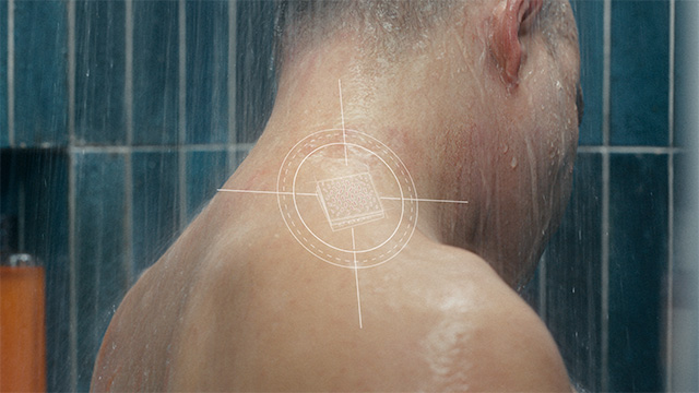 Person in shower