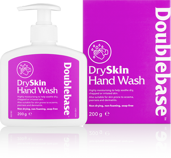 Doublebase Dry Skin Hand Wash dispenser and packaging